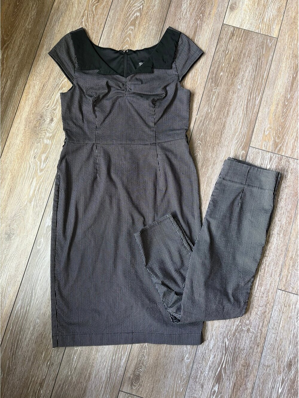 Hell Bunny Jack Pencil Pinstripe Dress and Jack Capri Pants